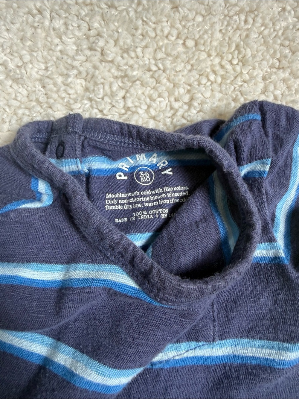 Primary Baby Boy Cotton Rompers - Picture 4 of 4